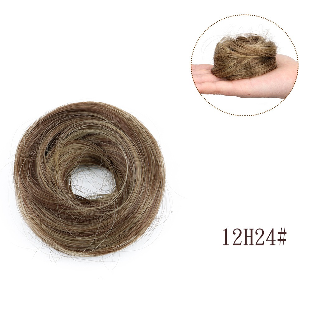 Moño sintético, pieza de pelo, extensión de moño recto, Mini banda de goma, moño para el pelo, peluca de Donut, accesorio, moño Updo: #12