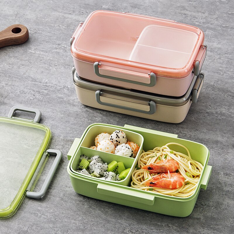 Draagbare Lunch Container Gezonde Materiaal Lunchbox Microwavable Lekvrije Bento Box Aparte Voedsel Container