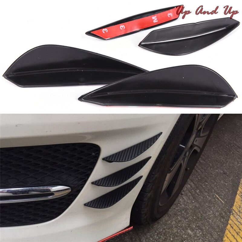 Bumper Spoiler Chin Baffle Plaat Lip Splitter Vinnen Valentie Universele Front Body Canard 4Pcs