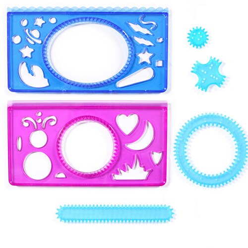 Juego de juguetes de dibujo espirales para niños, engranajes y ruedas entrelazados con 1 bolígrafo de de 6 colores, juguete de aprendizaje de arte, 8 Uds.: 6pcs with pen