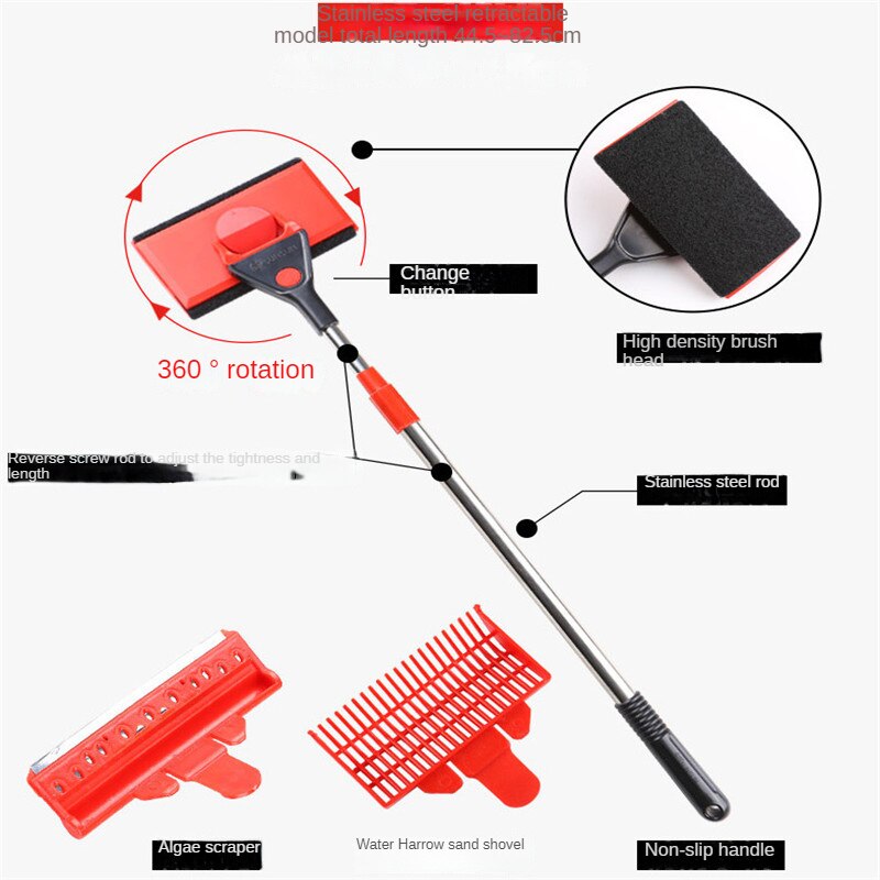 Fish Tank Rake Fish tank cleaner three in one aquarium brush fish... – Grandado