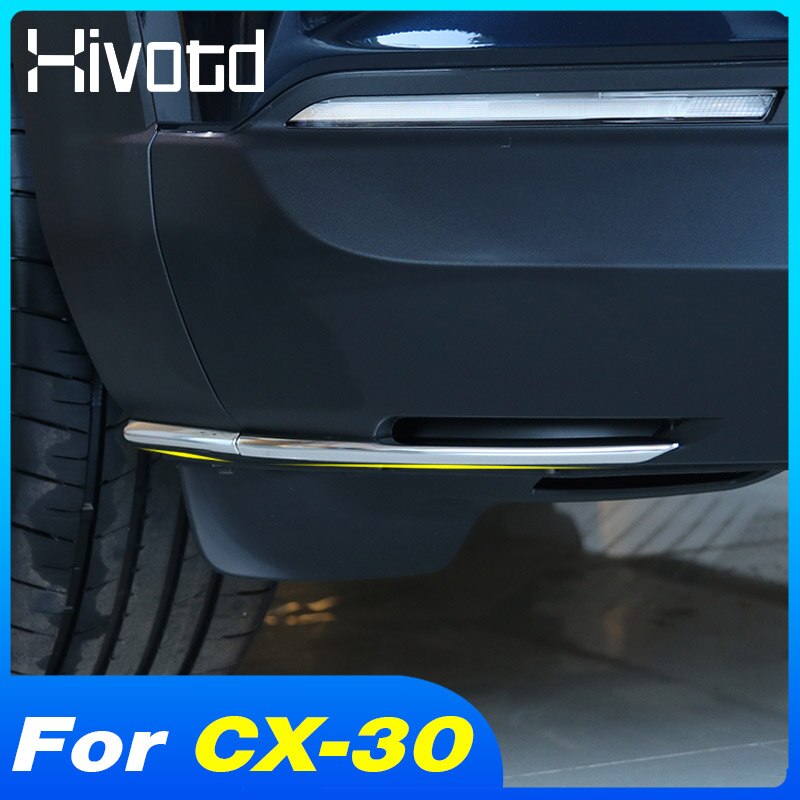 Parachoques trasero delantero de acero inoxidable para coche Mazda, decoración de esquina cromada, estilo de coche, accesorios de CX-30, 2022,