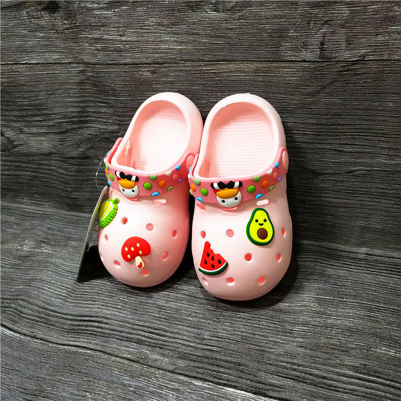 Zuecos bonitos de dibujos animados para Niños, sandalias con agujeros, zapatillas antideslizantes de fondo suave para bebés, zapatos de verano para niñas: Rosa / 140
