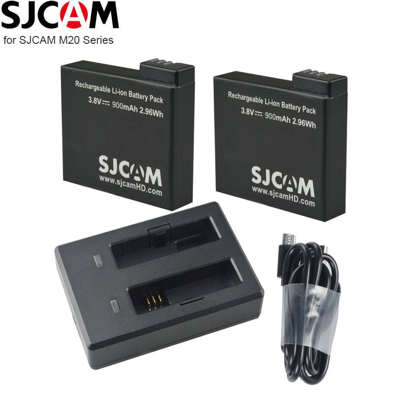 Originele SJCAM M20 Batterij 900mAh Dual battery Charger Voor SJ CAM M20 sport Action Camera Accessoires SJCAM batterij