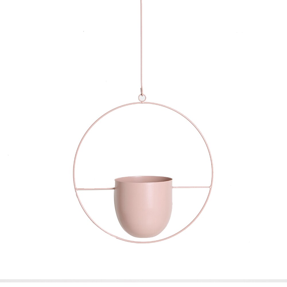 Panier suspendu en fer, Pot de fleur suspendu, panier de fleurs suspendu, décoration murale, chaîne en métal, balcon de jardin,: pink A