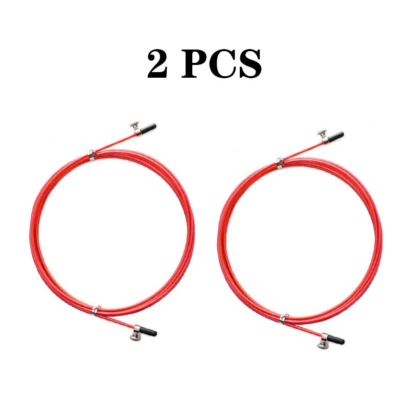 Fil d'acier avec vis pour cordes à sauter, 3m, rechange, Crossfit, câble métallique remplaçable, corde à sauter de vitesse: Red Rope 2PCS