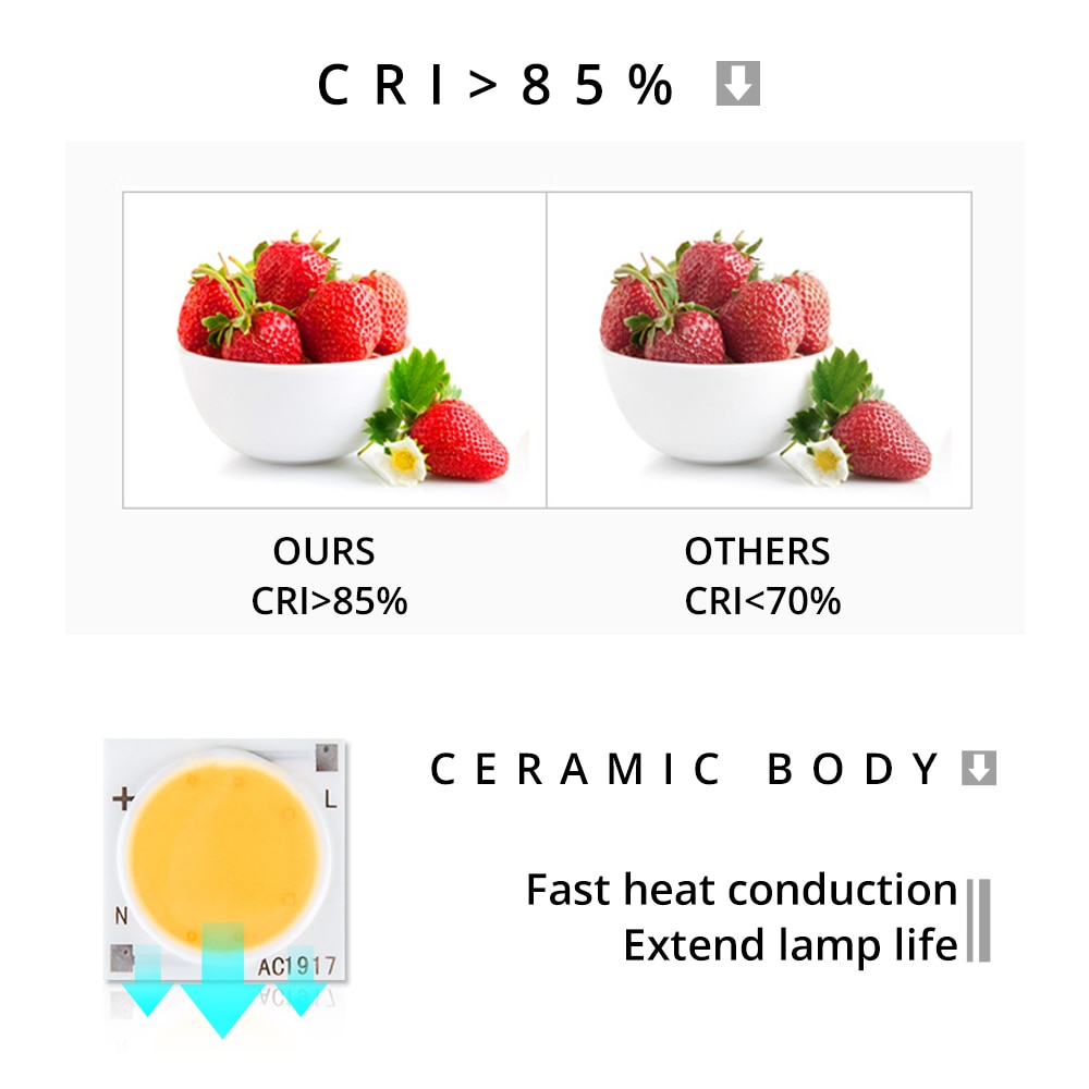 Ceramics LED COB Chip lamp 30W 20W 15W 12W LED Diode Light Matrix 9W 7W 5W 3W 220V Smart IC No Need Driver No Stroboscopic