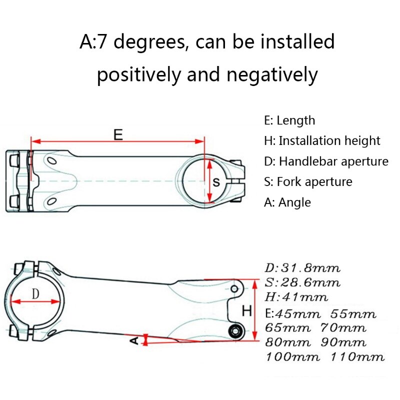 Ultralight Bicycle Stem 31.8mm Handlebar Stem 28.6mm 7 Degree Modification Tool T3LD