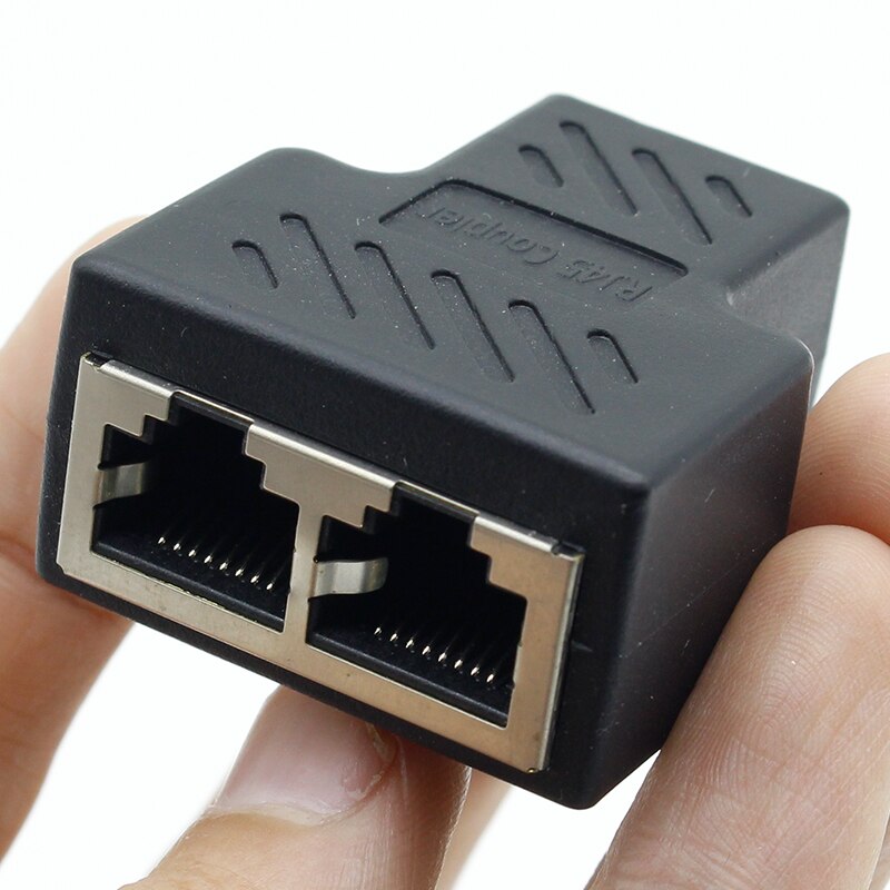 Cabo de rede ethernet rj45 1 a 2 saídas, adaptador de conector divisor fêmea para lan, 1 peça