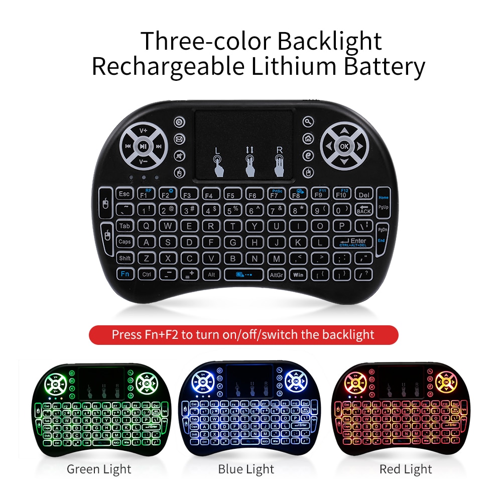 Air Mouse Keyboard 2.4G Wireless RF Remote Control Backlit Multimedia Remote Touchpad Rechargeable Combos Handheld Keyboard