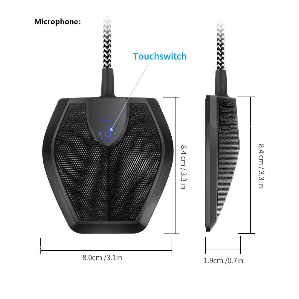 Micrófono de ordenador de escritorio USB micrófono condensador omnidireccional con botón de silencio tapón de reducción de ruido y juego para PC portátil