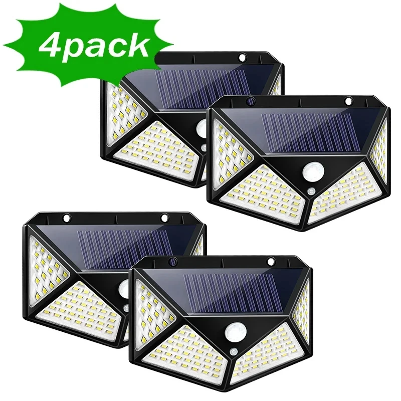 1/2/4PCS Zonne-verlichting Outdoor Wandlamp PIR Bewegingssensor 100LED Zonne-energie Zonlicht straat Licht voor Tuin Binnenplaats: ROSE