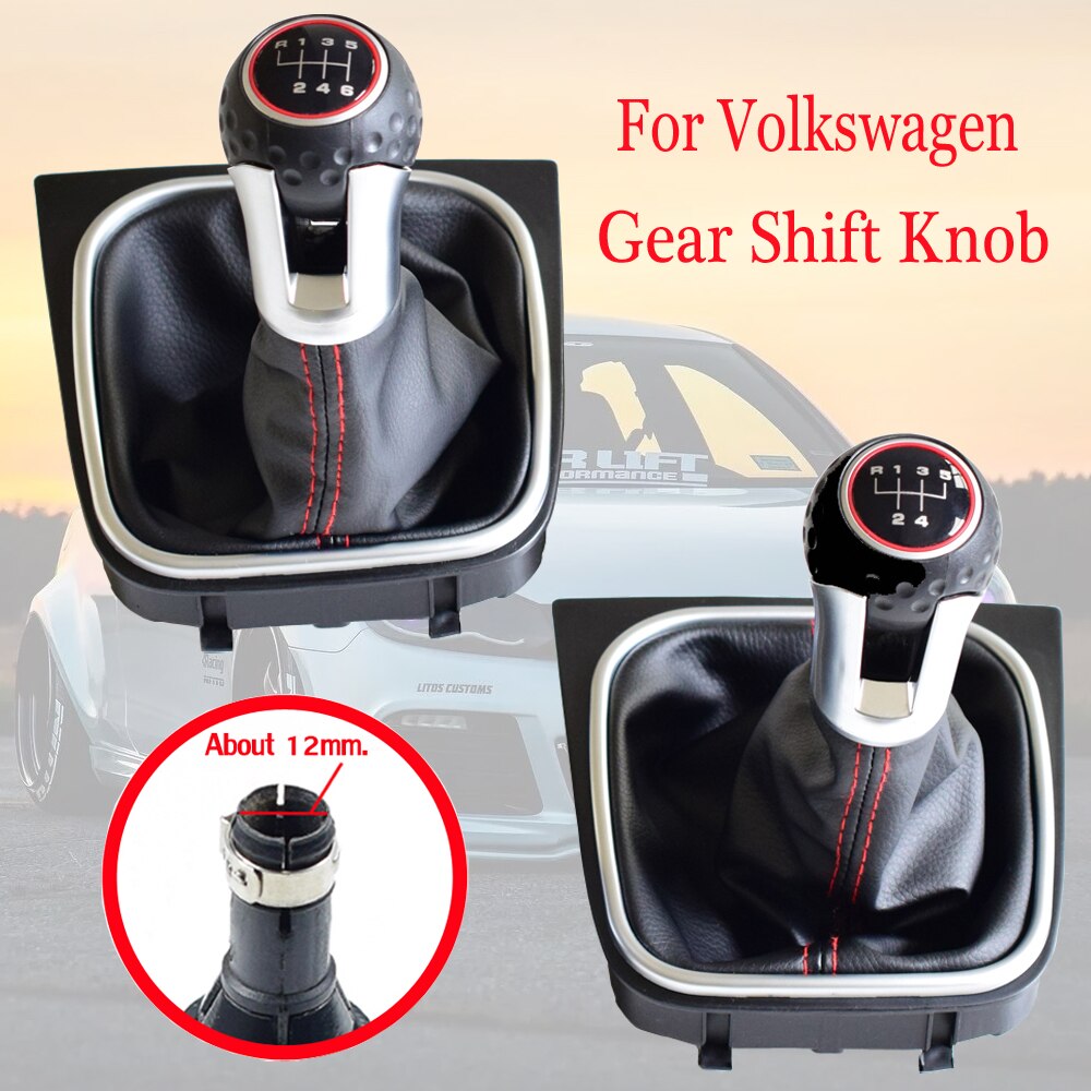 Manual 5/6 Speed Red Panel Voor Volkswagen Vw Golf 6 MK6 Gti Gtd R20 Pookknop shifter Met Lederen Boot Cover