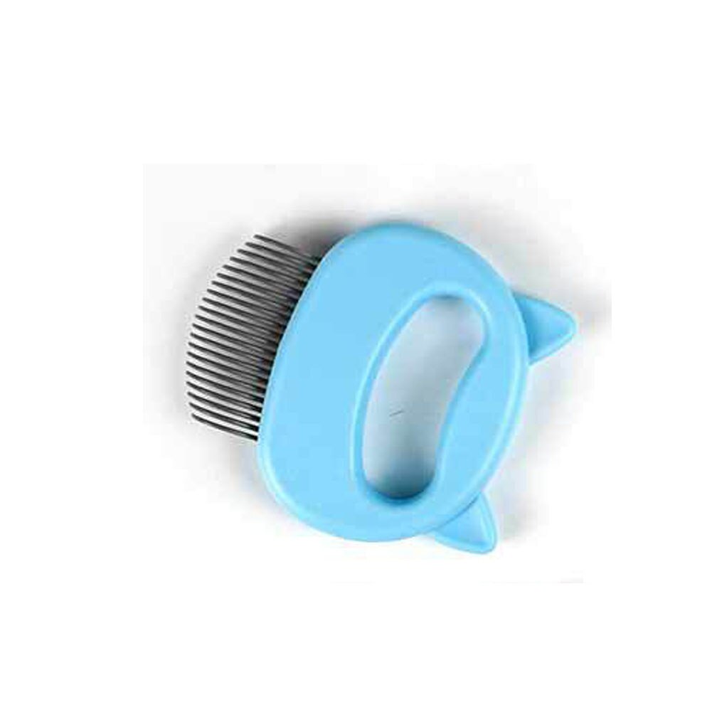 Peigne de nettoyage pour animaux de compagnie, fournitures de toilettage pour chiens et chats, peignes à dents fines, brosse pour chiens et chats, outil de toilettage en forme d'oreille, poils de coquille: Bleu