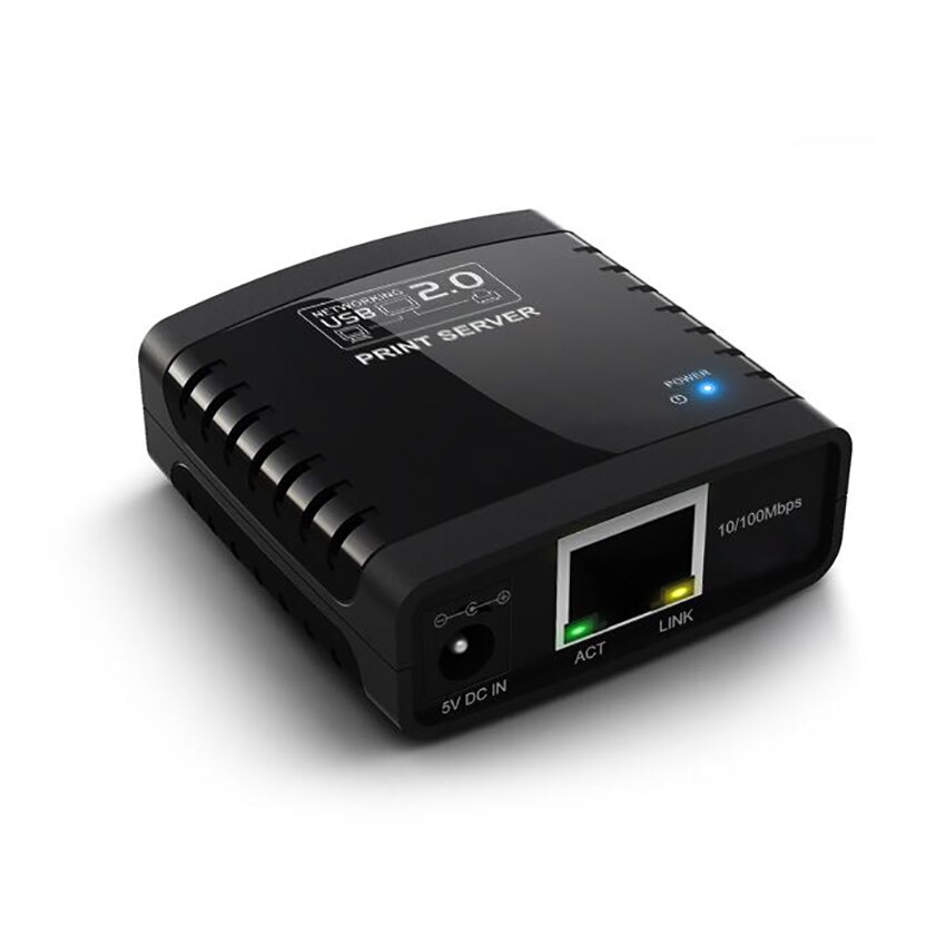 1-poort Networking Print Server met USB Kabel & Power Kabel, USB 2.0 Windows 10-LPR-LAN USB Print Server Adapter