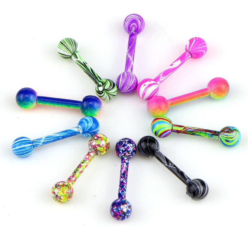 10PCs Ear Cartilage Tragus Piercings Jewelry Mens Womens 16G 6mm Labret Studs For Lobe Tragus Piersing Ear Plugs Barbell