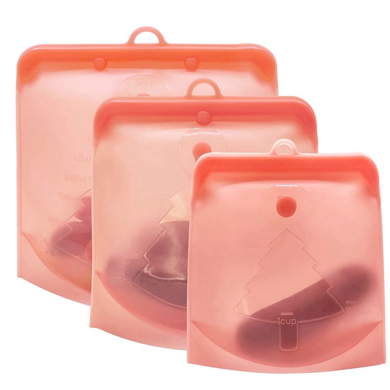 2er Pack Silikon-Lebensmittel beutel 1500ml 1000ml 500ml auslaufs ichere Behälter wieder verwendbarer frischer Beutel Lebensmittel-Aufbewahrung beutel Gefrier beutel Snack behälter