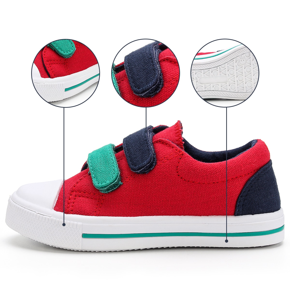 Kushyshoo peutersneakers kinderen meisjes zachte sportschoenen rode dubbele haak kinderschoenen jongens sneakers canvas schoenen kinderen