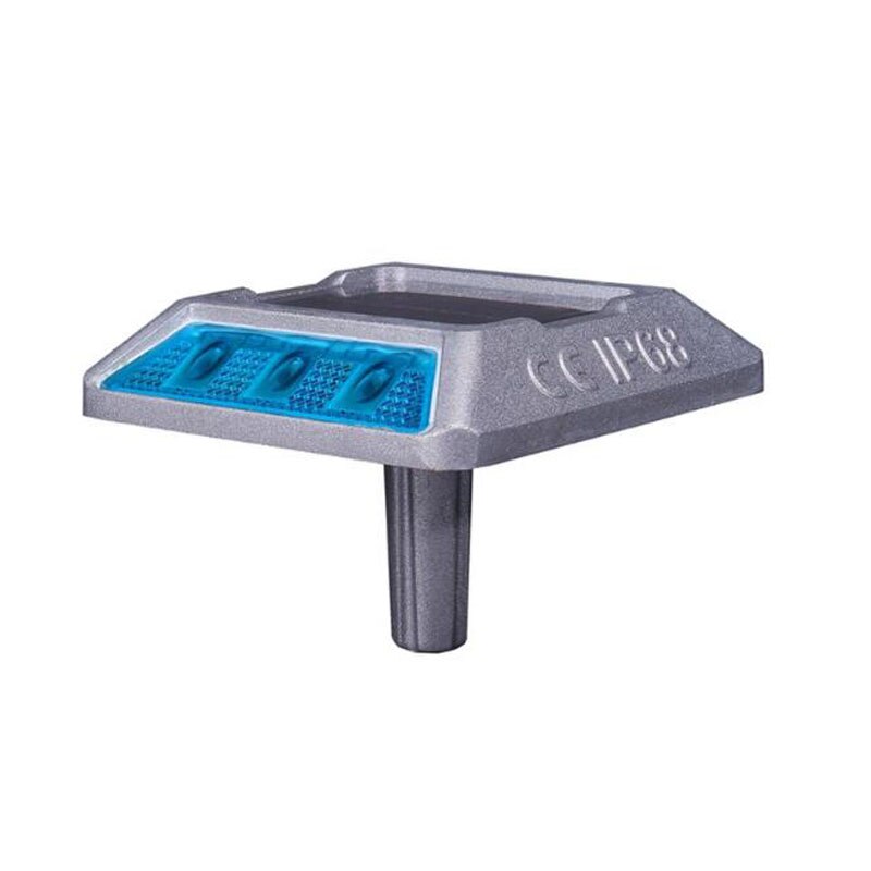 6pcs Blue LED Flashing light Aluminum Solar Road Stud for traffic safety with LED light, Solar Road Marker Light: Default Title
