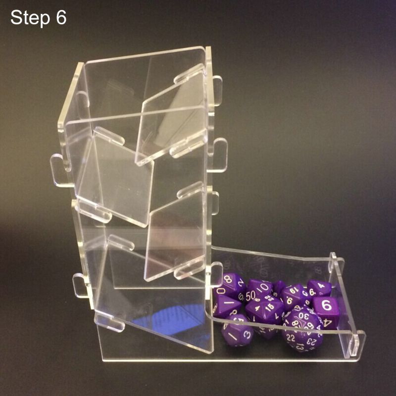 Torre de dados transparente acrílica, juego de mesa artesanal, Torre rodante RPG