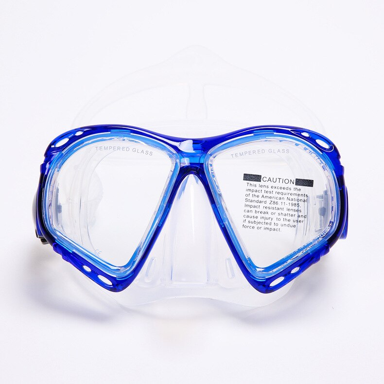 Máscara de esnórquel gafas de buceo completamente seco con soporte tubo de respiración gafas para usar bajo el agua conjunto de gafas de natación para hombres y mujeres: Blue