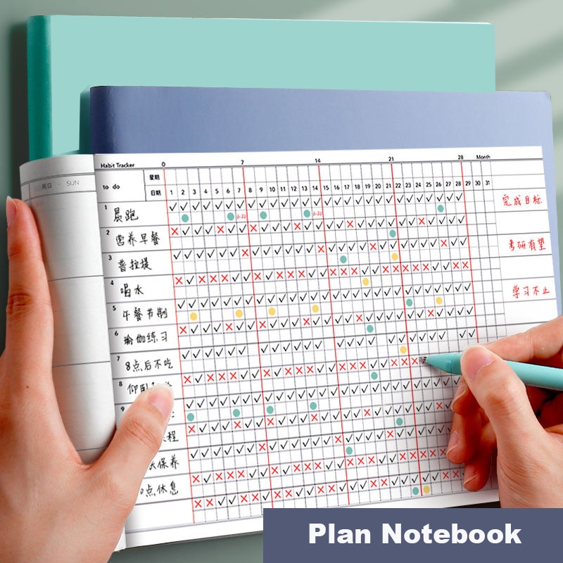 Notebook B5 Thickened Large Task Plan Grid Diary Cuaderno Notebook Dot Matrix Notebook Diary Grid Book