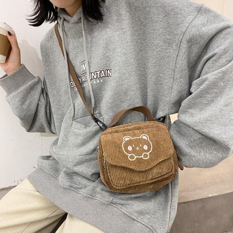 SIMEISM Mooie Cartoon Pluche Beer Kinderen Kleine Crossbody Tassen Leuke Meisjes Baby Portemonnee Mini Schoudertas Kids Jongens Harige Portemonnee