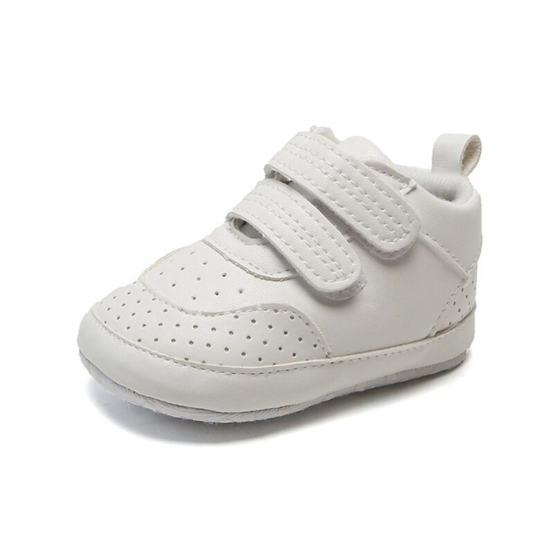 Småbørn sko vinter børn baby drenge sko hvide småbørn første vandrere børn pu læder sko: -en / 13-18 måneder