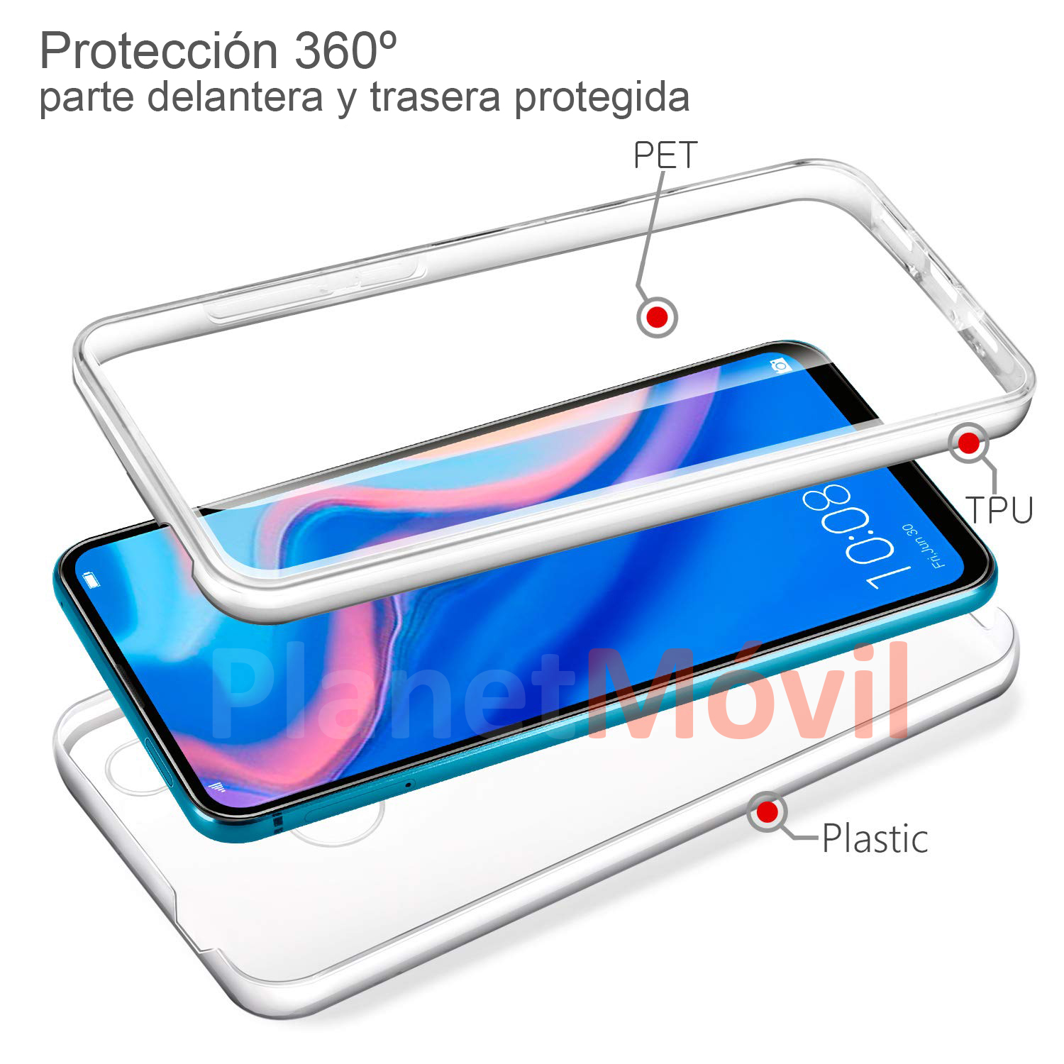 Compatibel Con Samsung Galaxy A51 Funda Doble Cara 360 Grados Completa Delantera + Trasera Carcasa Integrale Antigolpes