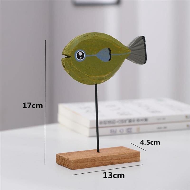 Houten Vis Ornamenten Office Desktop Decor Ambachten Houten Vis Desktop Versiering Decoratie Houten Decoratie