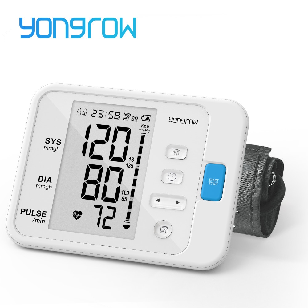 Yongrow Draagbare Digitale Bovenarm Bloeddrukmeter Meting Tool Draagbare Lcd Digitale 1 Pcs Tonometer Bloeddrukmeter