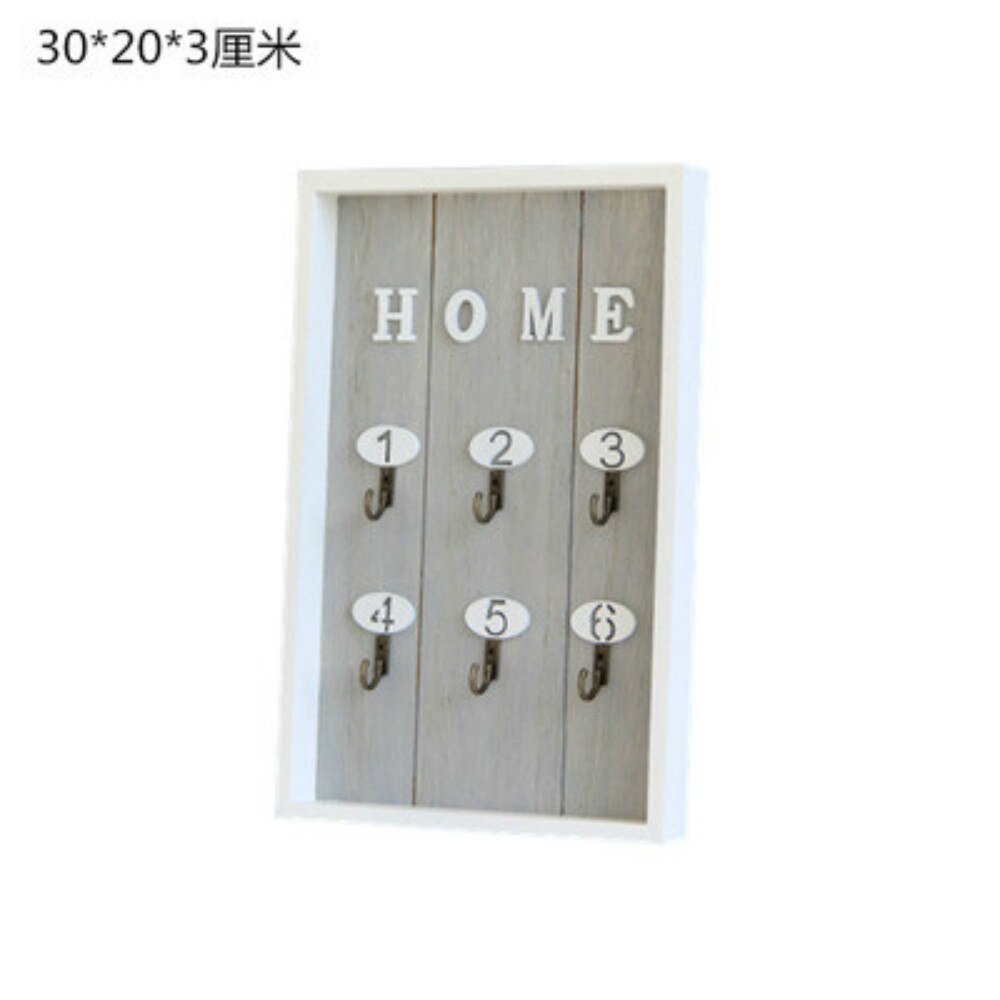 Wall Mounted Key Holder Wooden Key organizer Hanger with 6 Hook Wall Decorative Holder key holder wall minimalist wall hook WF: gray