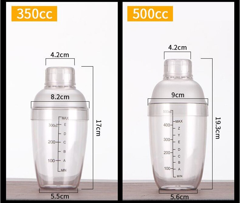 Xeoleo 350cc/500cc/700cc/1000cc PC Resin shake cup Cocktail Shaker Mixer Milk tea/Wine Martini Boston Shake cup Bar Tools: 350cc