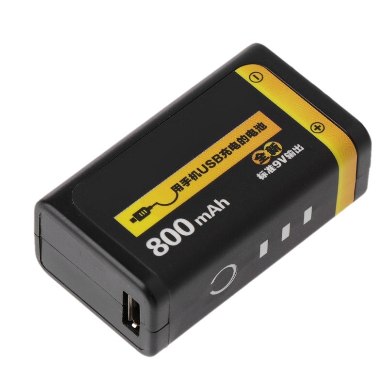 9V 800Mah Micro Usb Oplaadbare Lipo Batterij Voor Multimeter Microfoon Afstandsbediening