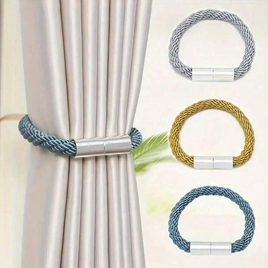 Modern Simple Thick Rope Twist Curtain Tie Rope Without Punching Installation Magnetic Buckle Decorative Home Accessories