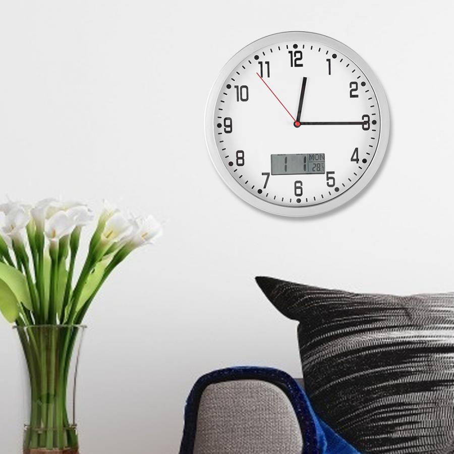 Cronómetro Digital multifuncional moderno reloj de pared con indicador de temperatura de fecha hogar Oficina dormitorio decoración Temporizador