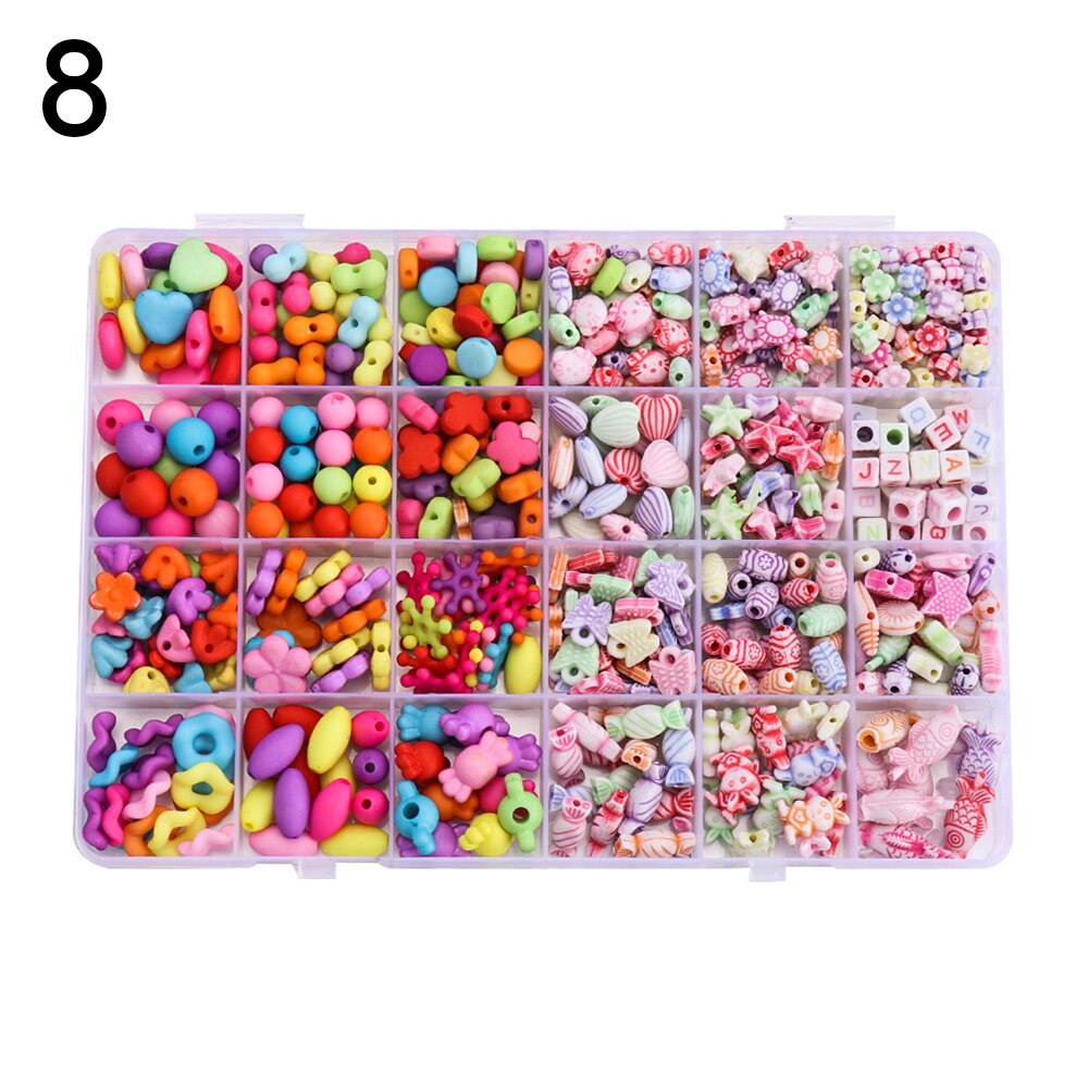 Børn gør det selv perler legetøj armbånd håndlavet gør det selv halskæde kunst håndværk piger prinsesse smykker håndværk sæt æske børn fødselsdag: 8
