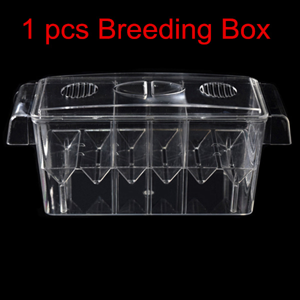 4 Rooms High Clear Fish Breeding Box Aquarium Breeder Box Double Guppies Hatching Incubator Isolation Acrylic AT002: 1 pcs breeding box