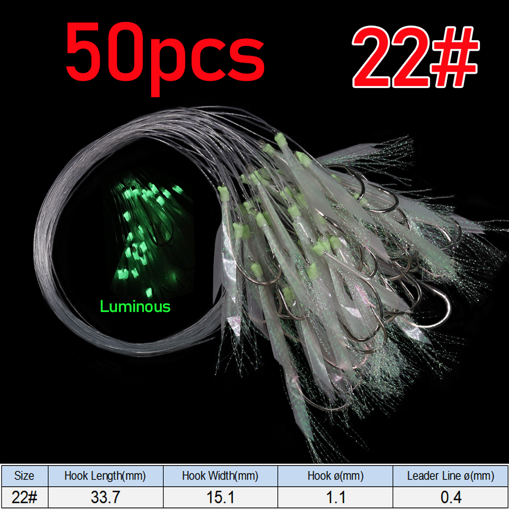 Lionriver Sabiki-señuelo de pesca suave, cebo Flash, piel de pescado, oropel de cristal, anzuelos de cuerda luminosos con púas, pesca en agua salada: Negro