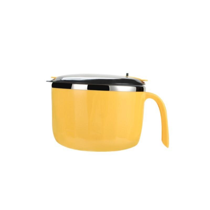 Lunch Bowl Lunch Box Stainless Steel Insulated Lunch Box With Lid Student Dormitory Lunch Bowl Instant Noodle Bowl Kitchen Tools: yellow / big
