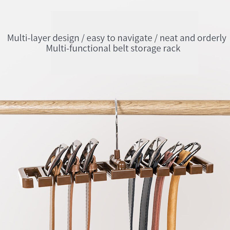 Multifunction Storage Rack Tie Belt Organizer Rotating Ties Hanger Hold Closet Organization Wardrobe Finishing Rack Space Saver