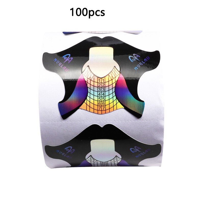 100pc/lot Nail Art Tools Nail Forms Extension Acrylic Builder Form Guide For Nail Extension Stencil Manicure Tools: 05