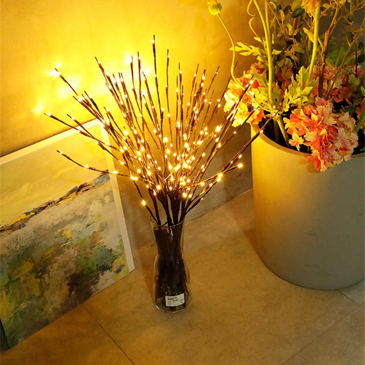 77cm LED Willow Branch Lamp Simulation Orchid Branch Lights Tall Vase Filler Willow Twig Lighted Branch For Home Decoration