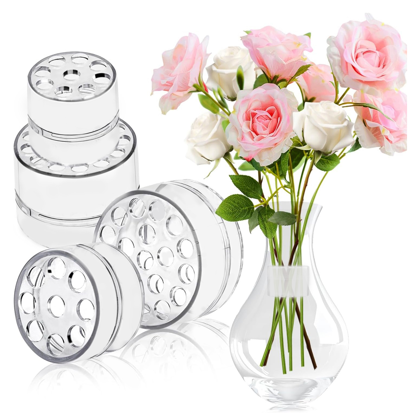 Spiraal Ikebana Stem Holder Stevige Clear Bloemstuk Houder DIY Floral Art Accessoire Tafel Middelpunt voor Feest Bruiloft