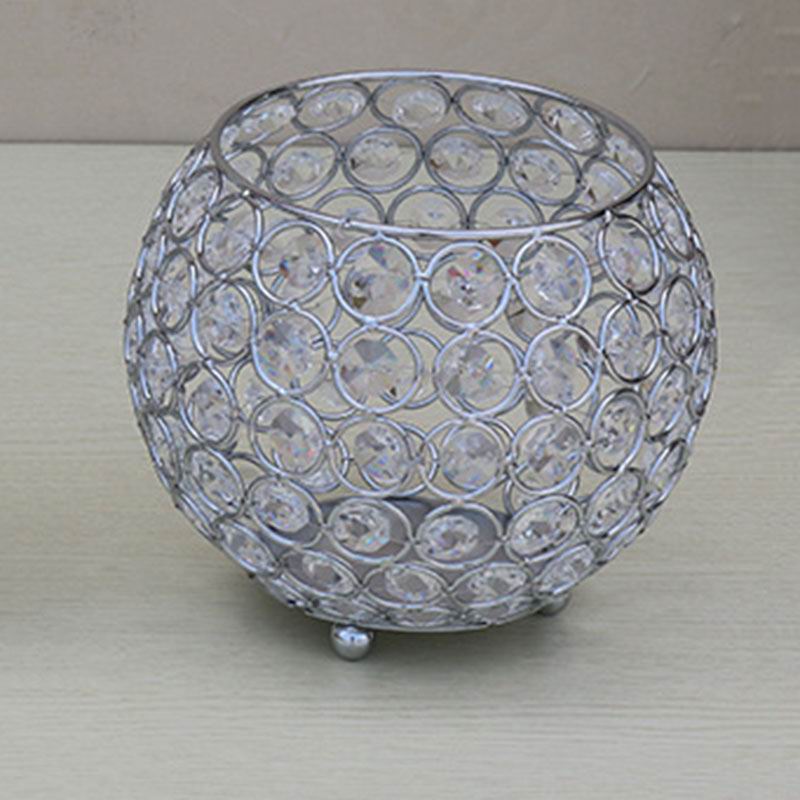 Peandim votive ljushållare silver  k9 kristall ljusstake bröllop bord mittstycken heminredning kontor boll penna kontanier: Stor