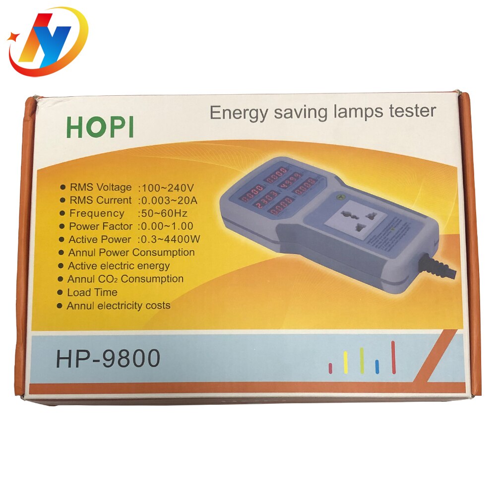 HOPI HP9800 Handheld Power Monitor Energy Meter Analyzer HP-9800 20A LED Saving Lamps Tester EU/AU/UK/US Plug Socket