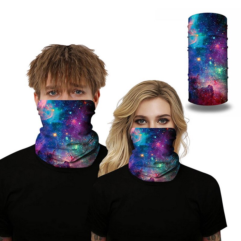 Galaxy print gezichtssjaal bivakmuts nekwarmer nekwarmer halve gezichtsbedekking hoofdbandana schild hoofdband hoofddeksels: 2