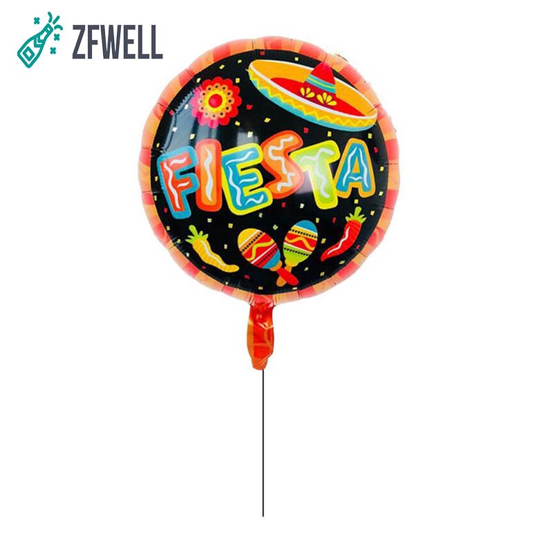 ZFWELL2pz/lot18inch Fiesta brief carnaval aluminium film multicolor ronde ballon Spaans carnaval party scene decoratie balloo