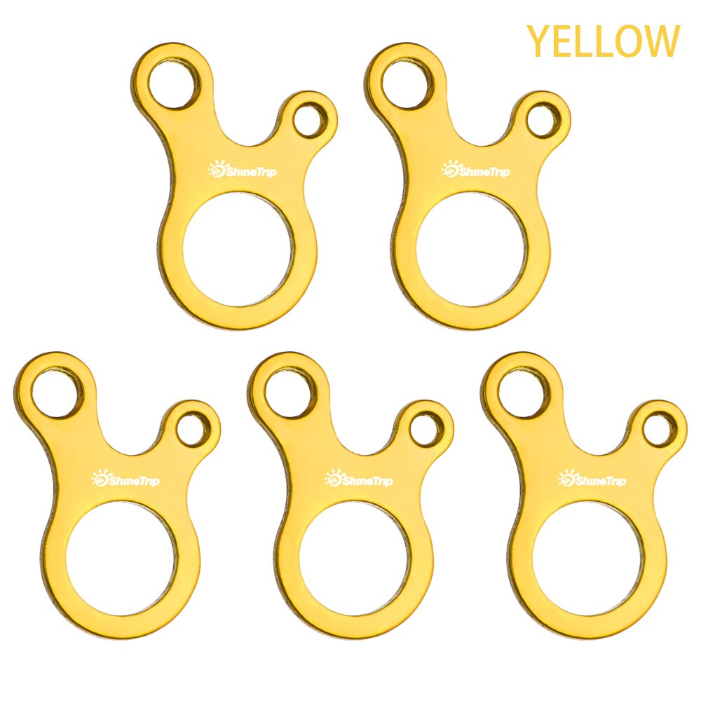 Hebilla de cuerda ajustable para tienda de campaña, Tensor de cuerda de 5 piezas, estilo Caracol, con nudo rápido, para acampar al aire libre y senderismo: gold