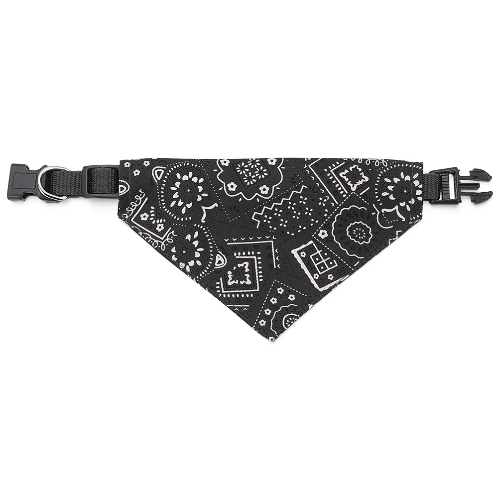 Adjustable Triangular Bandage For Pet Dog Cat Washable Scarf Bandana Collar Bibs Cat Neck Decor Birthday Party Dress Up: M / black